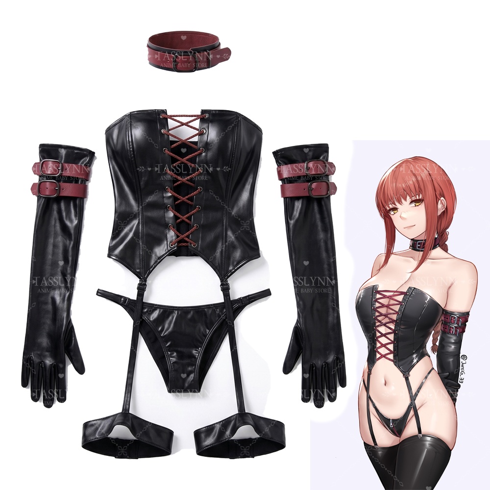 Anime Cosplay Makima - Костюм для косплея Макимы: черно-красный корсетный