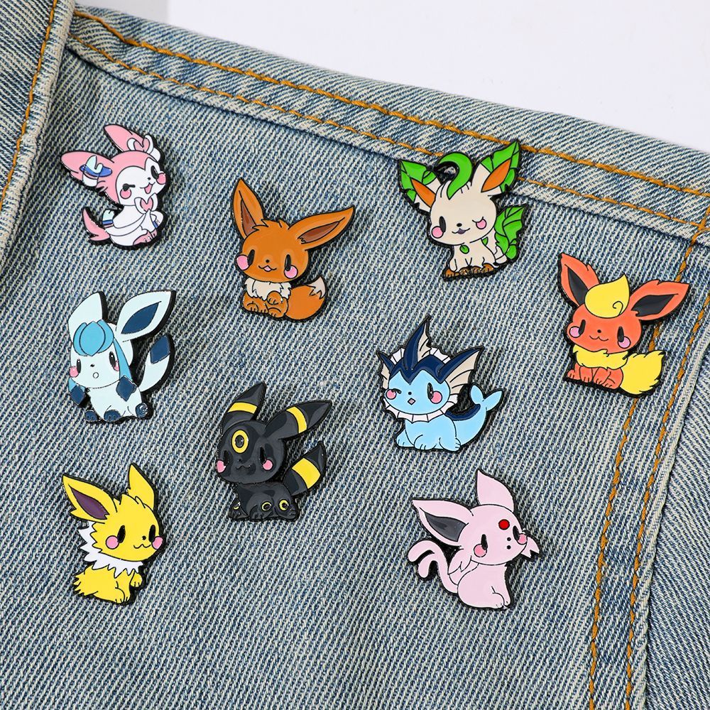 Anime Cosplay Pokemon - Милые эмалевые значки Покемон Иви, металлические